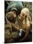 Wounded Marine Being Bandaged in Muddy Jungle During OP Prairie US Military Sweep South of DMZ-Larry Burrows-Mounted Photographic Print