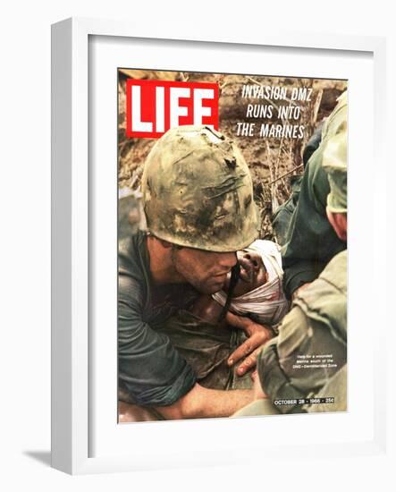 Wounded Marine, October 28, 1966-Larry Burrows-Framed Photographic Print