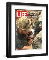 Wounded Marine, October 28, 1966-Larry Burrows-Framed Photographic Print