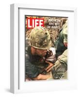 Wounded Marine, October 28, 1966-Larry Burrows-Framed Photographic Print