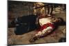 Wounded on the Ground, 1889-Michele Cammarano-Mounted Giclee Print