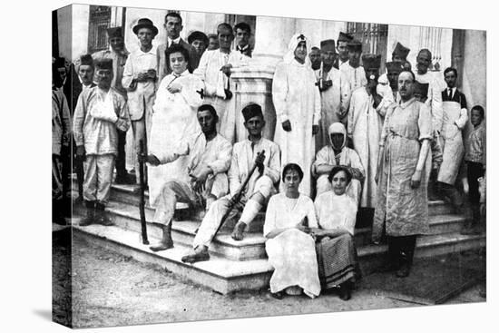 Wounded Soldiers Being Cared for by the Serbian Red Cross, First World War, 1914-null-Stretched Canvas