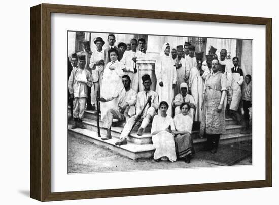 Wounded Soldiers Being Cared for by the Serbian Red Cross, First World War, 1914-null-Framed Giclee Print