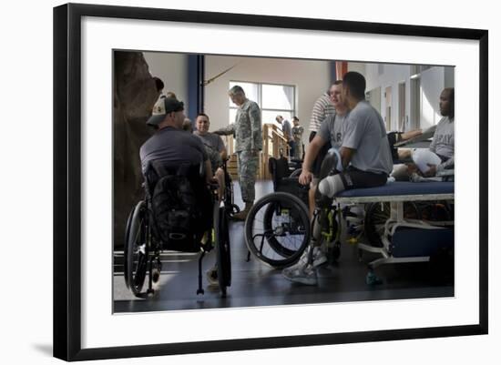 Wounded Soldiers in Physical Therapy at Fort Sam Houston Texas, Nov. 17, 2008-null-Framed Photo