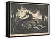Wounded Stag, 1930 (Woodcut)-Stanislav Ostoja-Chrostovski-Framed Stretched Canvas