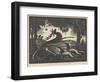 Wounded Stag, 1930 (Woodcut)-Stanislav Ostoja-Chrostovski-Framed Giclee Print