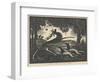 Wounded Stag, 1930 (Woodcut)-Stanislav Ostoja-Chrostovski-Framed Giclee Print