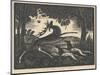 Wounded Stag, 1930 (Woodcut)-Stanislav Ostoja-Chrostovski-Mounted Giclee Print