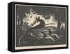 Wounded Stag, 1930 (Woodcut)-Stanislav Ostoja-Chrostovski-Framed Stretched Canvas