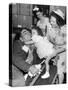 Wounded U.S. Soldier's Homecoming in New York City at the End of World War 2-null-Stretched Canvas