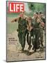 Wounded US Marine Helped to Safety by his Buddies During Fight with Viet Cong, July 2, 1965-Bill Eppridge-Mounted Photographic Print