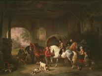 Interior of a Stable with Horses and Figures-Wouter Verschuur-Art Print