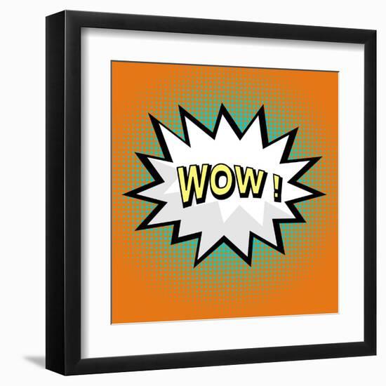 Wow! Comic Speech Bubble in Pop Art Style-PiXXart-Framed Art Print