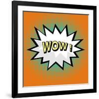 Wow! Comic Speech Bubble in Pop Art Style-PiXXart-Framed Art Print