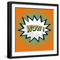 Wow! Comic Speech Bubble in Pop Art Style-PiXXart-Framed Art Print