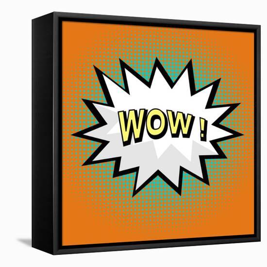 Wow! Comic Speech Bubble in Pop Art Style-PiXXart-Framed Stretched Canvas