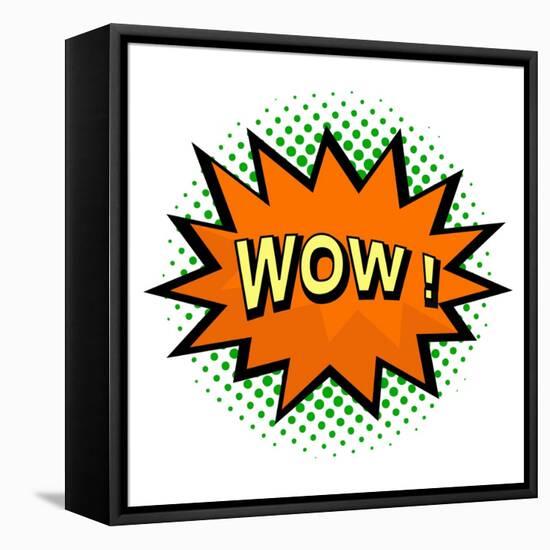 Wow! Comic Speech Bubble in Pop Art Style-PiXXart-Framed Stretched Canvas