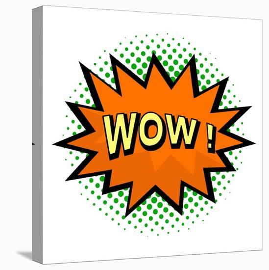 Wow! Comic Speech Bubble in Pop Art Style-PiXXart-Stretched Canvas