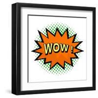 Wow! Comic Speech Bubble in Pop Art Style-PiXXart-Framed Art Print