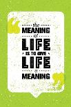 The Meaning of Life is to Give Life A Meaning. Inspiring Creative Motivation Quote. Vector Typograp-wow subtropica-Art Print