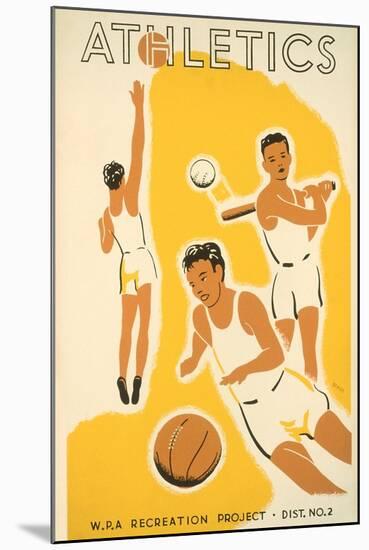 Wpa Athletics Poster-null-Mounted Art Print