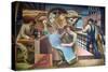 Wpa Mural. Mural by Charles Klauder Ca, 1940. Located in the Cohen Building Washington D.C-null-Stretched Canvas