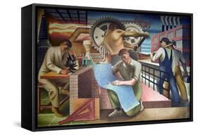 Wpa Mural. Mural by Charles Klauder Ca, 1940. Located in the Cohen Building Washington D.C-null-Framed Stretched Canvas