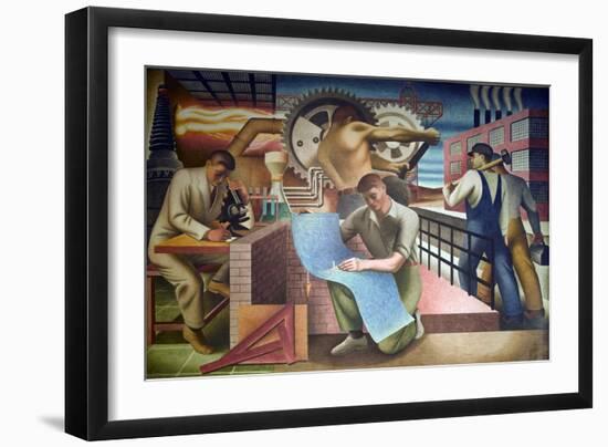 Wpa Mural. Mural by Charles Klauder Ca, 1940. Located in the Cohen Building Washington D.C-null-Framed Premium Giclee Print