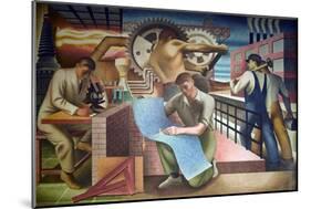 Wpa Mural. Mural by Charles Klauder Ca, 1940. Located in the Cohen Building Washington D.C-null-Mounted Premium Giclee Print