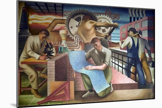 Wpa Mural. Mural by Charles Klauder Ca, 1940. Located in the Cohen Building Washington D.C-null-Mounted Art Print