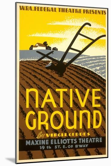 Wpa Poster for Native Ground Play-null-Mounted Art Print