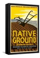 Wpa Poster for Native Ground Play-null-Framed Stretched Canvas