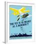 Wpa Propaganda Poster of a Bomber Plane and a Fly Dropping Germs-null-Framed Art Print