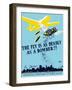 Wpa Propaganda Poster of a Bomber Plane and a Fly Dropping Germs-null-Framed Art Print