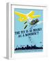 Wpa Propaganda Poster of a Bomber Plane and a Fly Dropping Germs-null-Framed Art Print