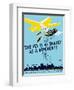 Wpa Propaganda Poster of a Bomber Plane and a Fly Dropping Germs-null-Framed Art Print