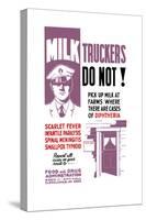 Wpa Propaganda Poster of a Milk Truck Driver and the Doorway of a House-null-Stretched Canvas