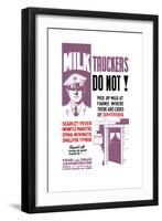 Wpa Propaganda Poster of a Milk Truck Driver and the Doorway of a House-null-Framed Art Print