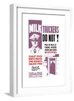 Wpa Propaganda Poster of a Milk Truck Driver and the Doorway of a House-null-Framed Art Print