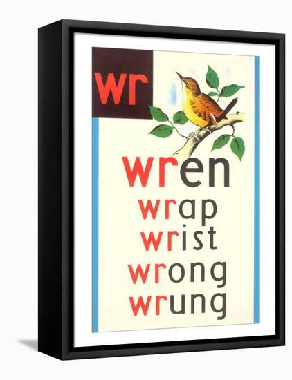 WR for Wren-null-Framed Stretched Canvas