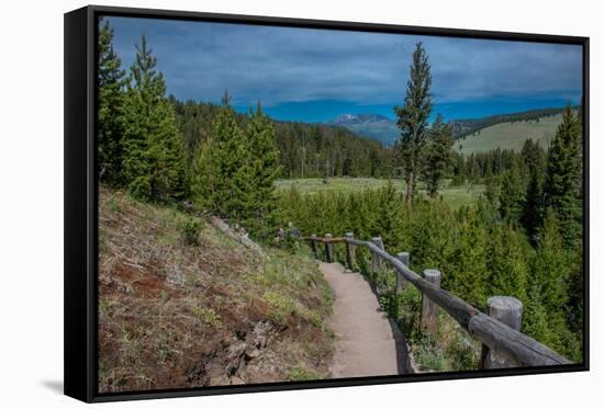 Wraith Falls, Yellowstone National Park, Wyoming, USA-Roddy Scheer-Framed Stretched Canvas