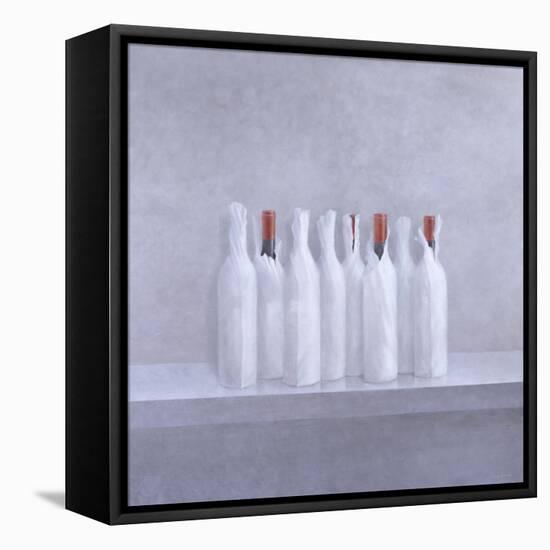 Wrapped Bottles on Grey, 2005-Lincoln Seligman-Framed Stretched Canvas