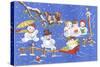Wrapping Paper, Snowmen-null-Stretched Canvas