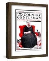 "Wrapping Presents," Country Gentleman Cover, December 15, 1923-WM. Hoople-Framed Giclee Print