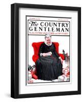 "Wrapping Presents," Country Gentleman Cover, December 15, 1923-WM. Hoople-Framed Giclee Print