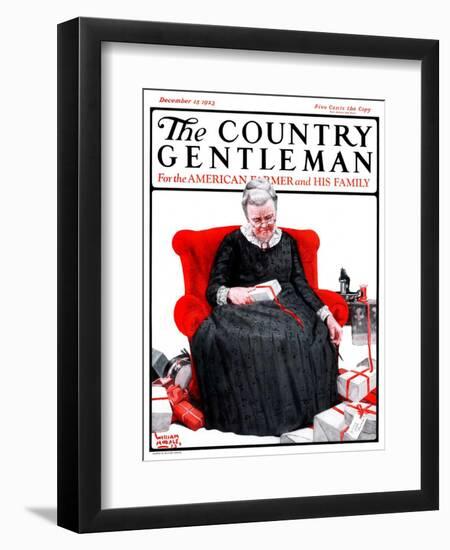 "Wrapping Presents," Country Gentleman Cover, December 15, 1923-WM. Hoople-Framed Giclee Print