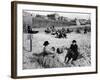 Wrapping Up Against the Cold on Blackpool Beach-Ian Smith-Framed Photographic Print