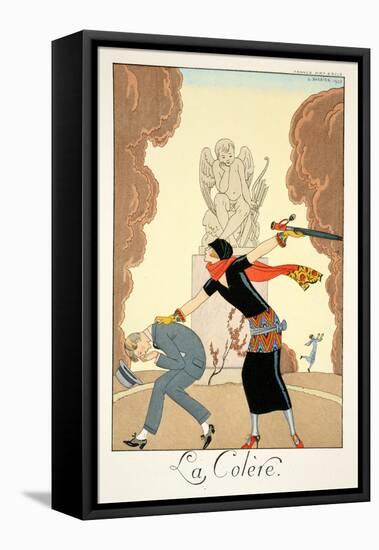 Wrath, from 'Falbalas and Fanfreluches, Almanach des Modes Présentes, Passées et Futures', 1925-Georges Barbier-Framed Stretched Canvas