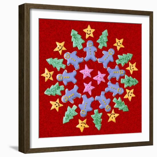 Wreath of Christmas Cookies-null-Framed Giclee Print