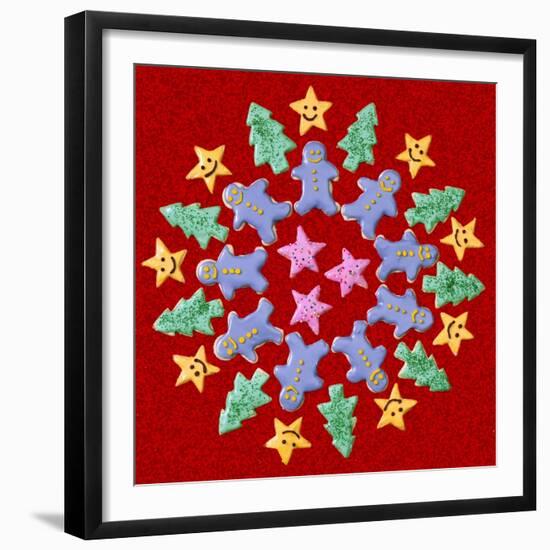 Wreath of Christmas Cookies-null-Framed Giclee Print